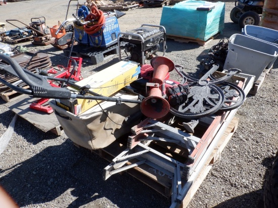Pallet of Misc Items Including Toro Gas Mower,