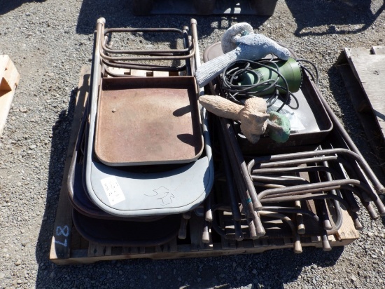 Pallet of Misc Metal Folding Chairs,