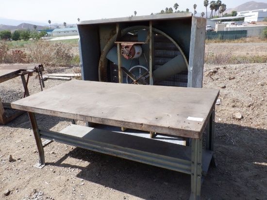 36" x 72" x 31" Metal & Wood Table,
