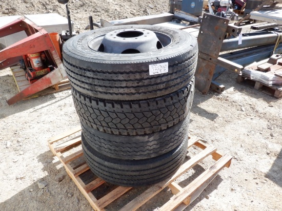 (2) 245/70R19.5 Tires & Rim,