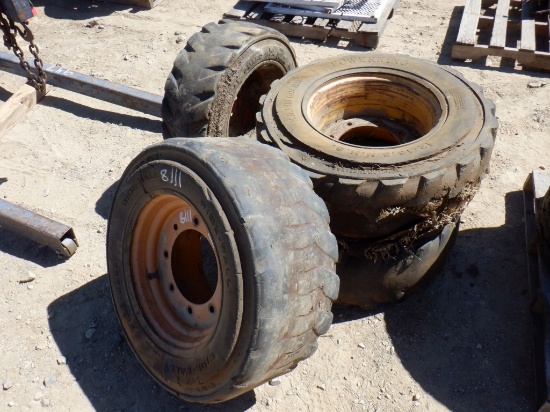 (4) Power King 12-16.5 NHS Skid Steer Tires