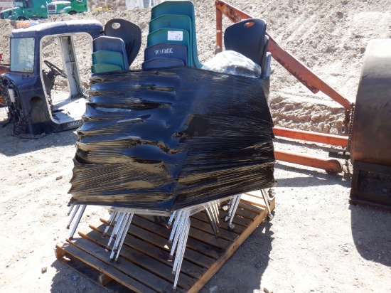 Pallet of Plastic Stackable Chairs.