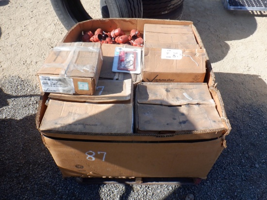 Pallet Box of Misc Items Including Cast Iron
