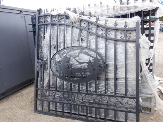 Unused 2021 14' Bi-Parting Wrought Iron Gate