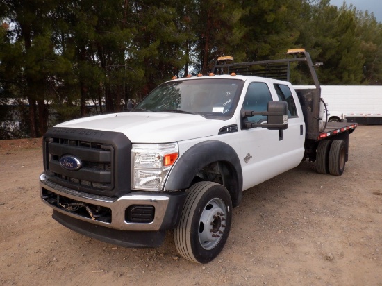 2014 Ford F550 Crew Cab Flatbed Truck,