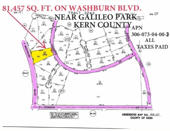 81,457 SqFt Vacant Parcel in California City,