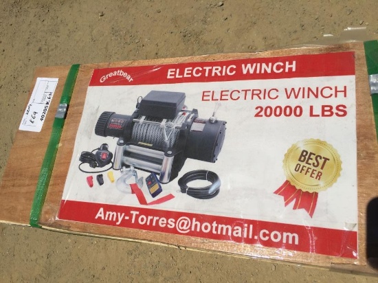 Unused 2022 Greatbear Electric Winch,