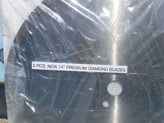 (3) Unused 14" Premium Diamond Blades.