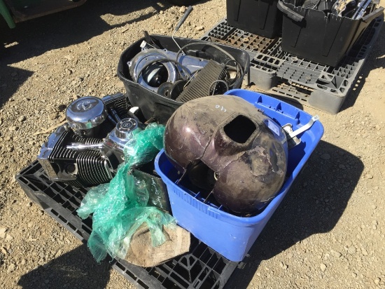 Pallet of Misc Harley Davidson Parts.