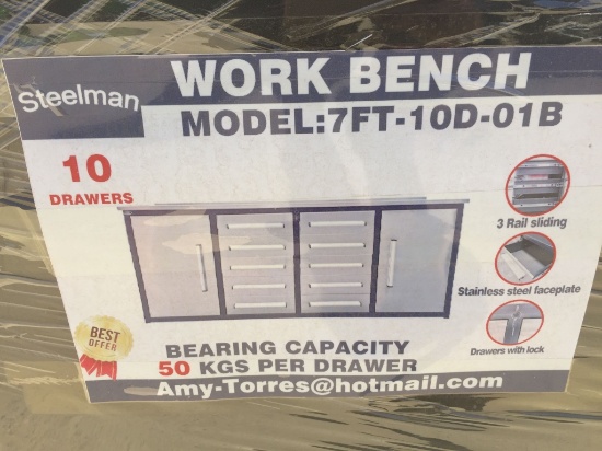 Unused 2022 Steelman 7' Work Bench,
