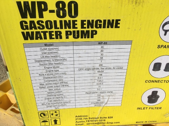 Unused 2022 Agrotk WP80 Water Pump,