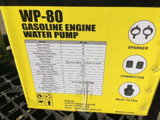Unused 2022 Agrotk WP80 Water Pump,