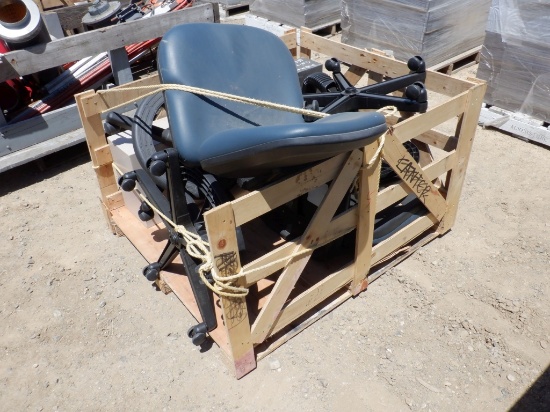 Wood Crate of (2) Metal Boxes & (3) Office Chairs.