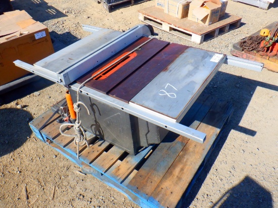 Pallet of Table Saw, and Ridgid Cut-Off Saw,