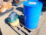 55-Gallon Metal Drum, and Bostitch Pancake Air