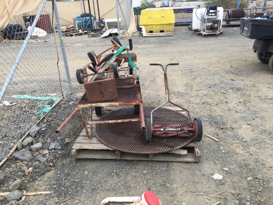 Pallet of Misc Items, Including Hand Carts,