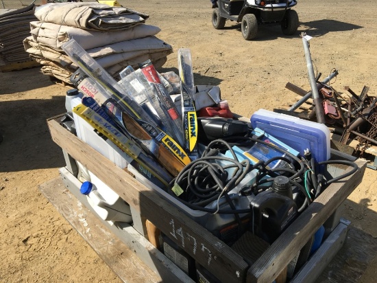Crate of Misc Auto Parts, including Wiper Blades,