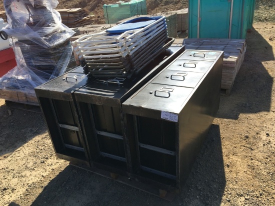 (3) 15" x 25" x 25" 4-Drawer Metal File Cabinets,