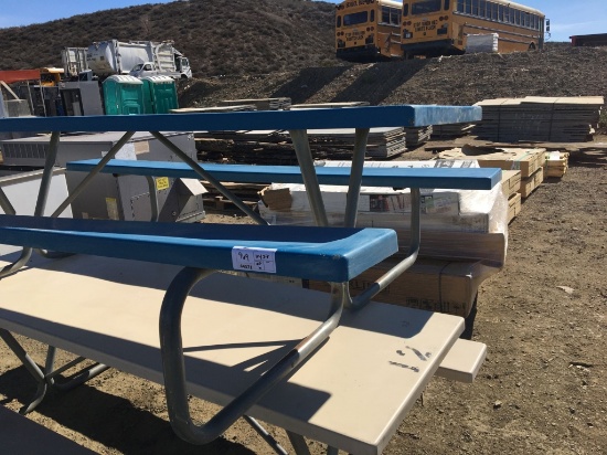 (2) 5' x 8' x 30" Picnic Tables w/Attached Benches