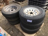 (3) Hercules ST205/75R15 Trailer Tires & 5-Lug