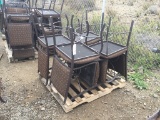 (8) Twisted Iron Top Upholstered Chairs.