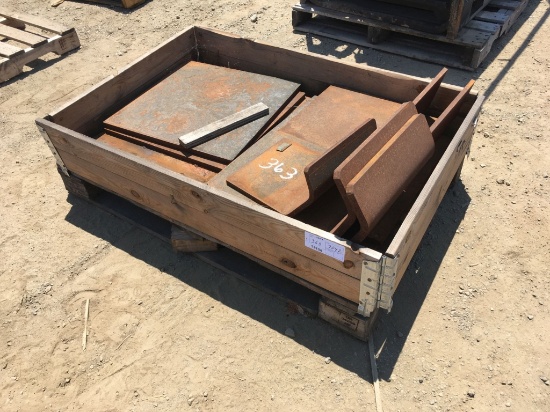 Wooden Crate of Misc Metal Plates.