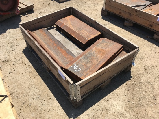 Wooden Crate of Misc Metal Plates.