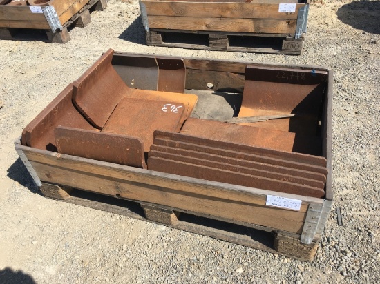 Wooden Crate of Misc Metal Pieces