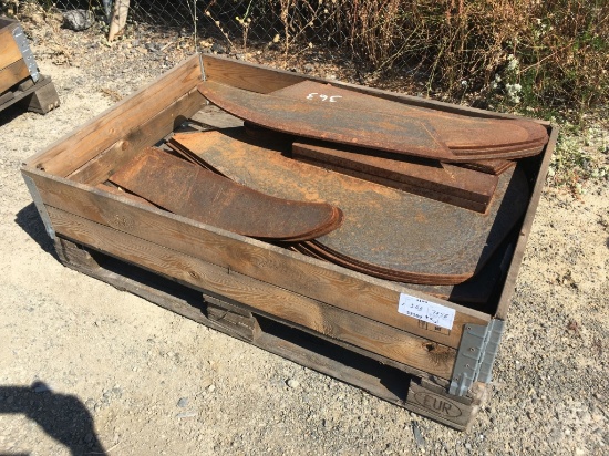 Wooden Crate of Misc Metal Pieces