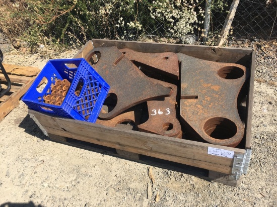 Wooden Crate of Misc Metal Plates.