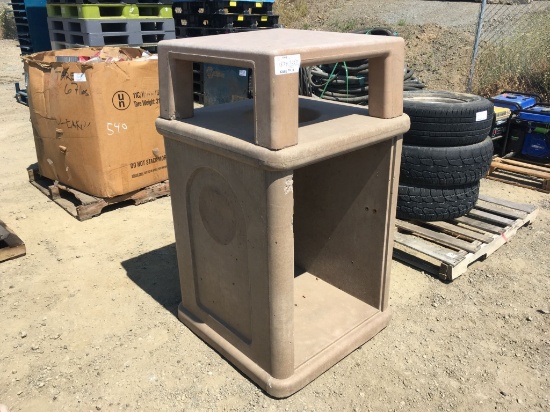 Concrete Trash Can Cover.