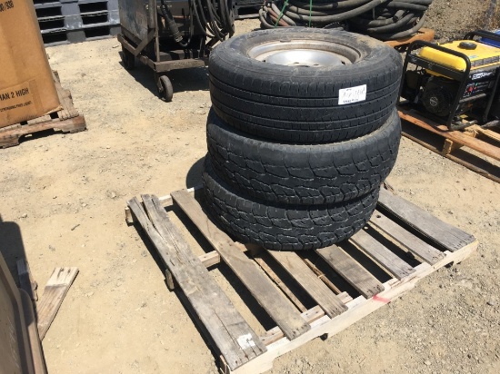 (3) Misc Bridgestone 255/70R16 Tires & 5-Lug Rims.