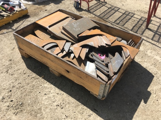 Wooden Crate of Misc Metal Pieces.