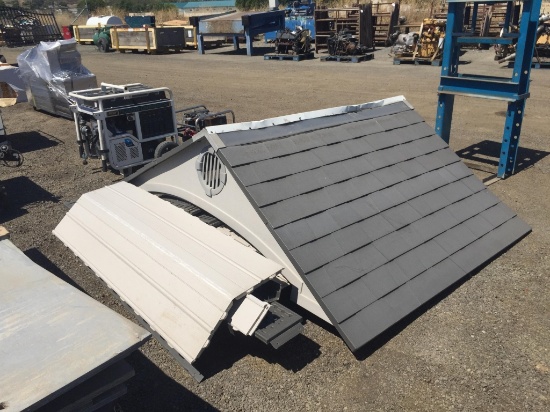 Unassembled Plastic Storage Shed w/Peak Roof.