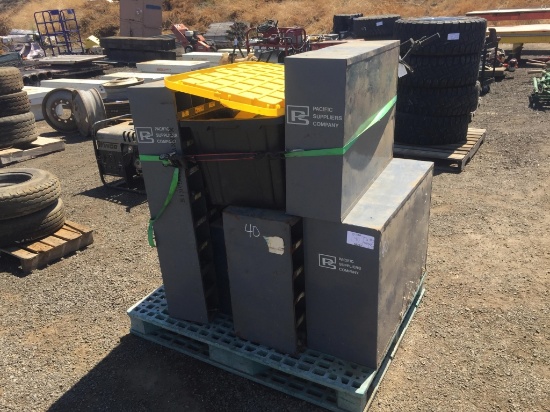 Pallet of (4) Metal Small Parts Shelving Units.