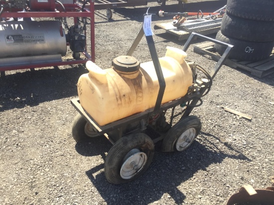 Cart Mounted Tank w/Hose & Wand.
