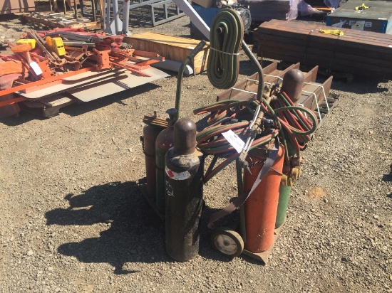 (2) Compressed Bottle Carts w/ (5) Compressed Air