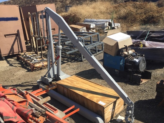 Moore Rolling Engine Hoist & Wooden Box.