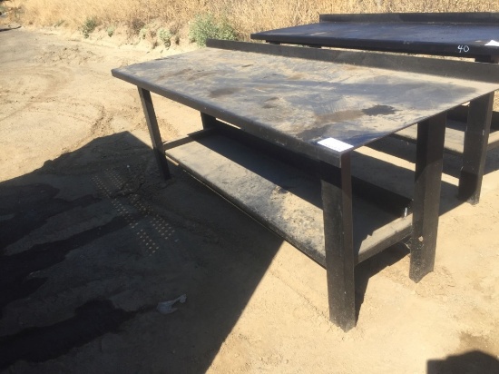 Metal 30in x 90in x 34in 2-Tier Table.