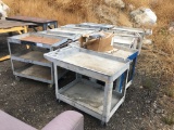 Metal 3-Tier Cart, & (9) Plastic 2-Tier Carts.