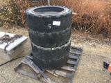 (4) Misc Solid Skid Steer Tires & Rims.
