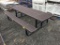 Metal Mesh Picnic Table w/Attached Benches.