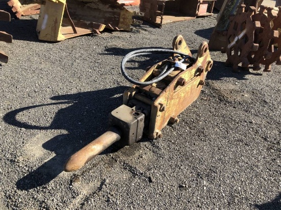 Hydraulic Breaker Attachment w/Hoses & Point.