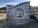 Unused Greatbear 14ft Bi-Parting Iron Gate w/Tree
