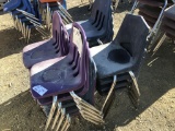 (18) Plastic & Metal Small Stackable Chairs.