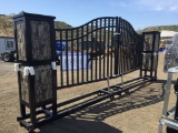 Unused Greatbear 20ft Farm Iron Gate w/Deer Motif.