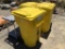 2-Tier Plastic Cart and (3) Rolling Debris Bins.