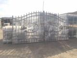 Unused 14' Bi-Parting Iron Gate w/Deer Motif.