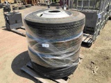 (4) Firestone 11R24.5 Truck Tires & 10-Lug Rims.
