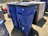 (2) Rolling Brute Rubbermaid Plastic Trash Cans,